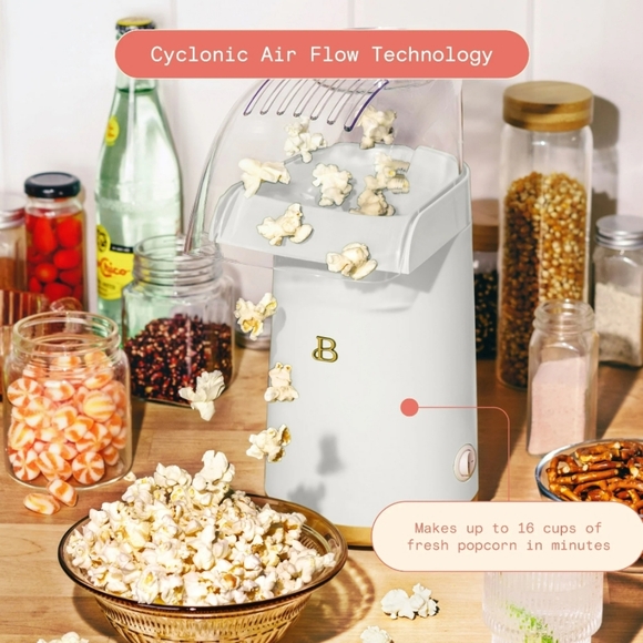 💕 New Beautiful White Icing 16 Cup Hot Air Electric Popcorn Maker - Picture 4 of 11